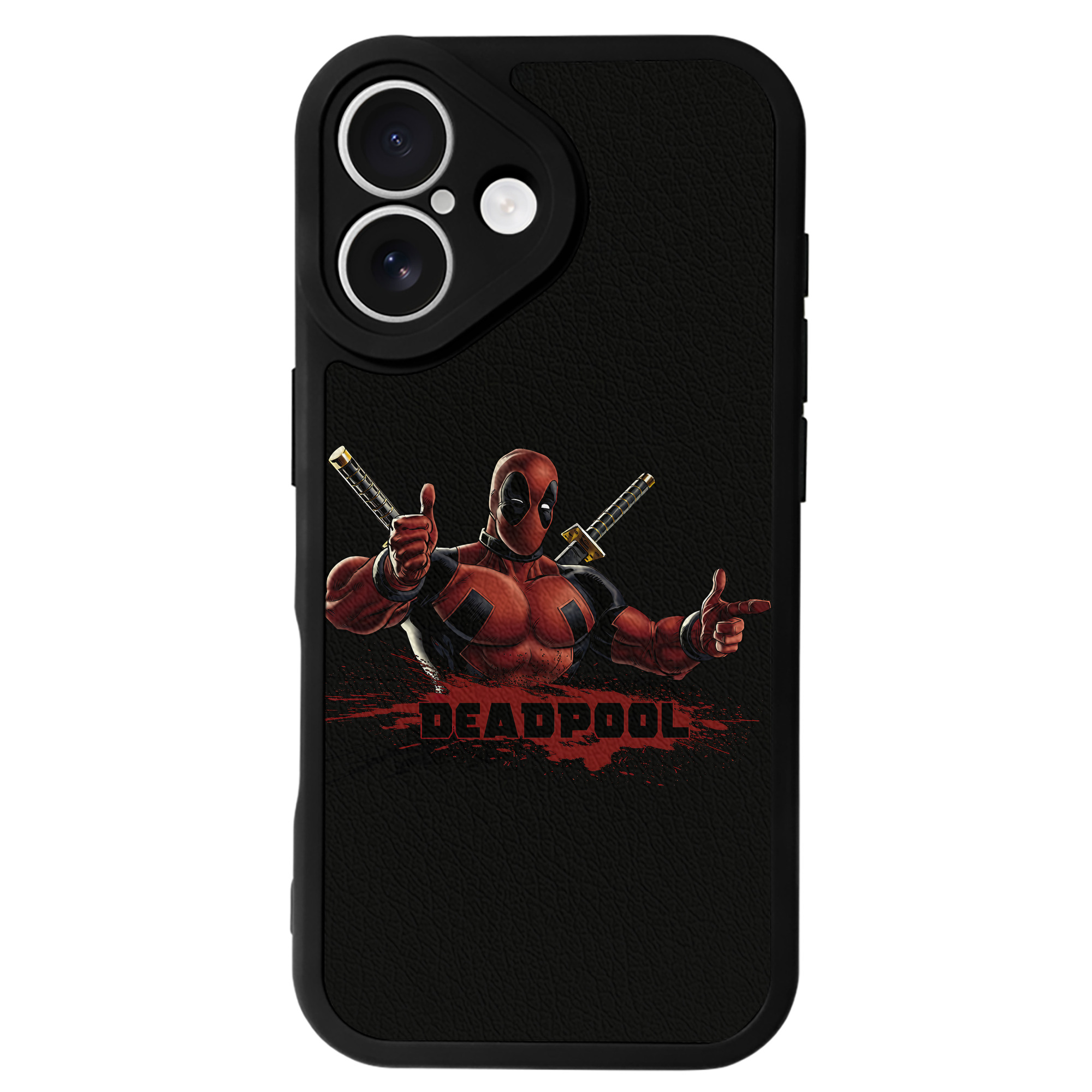 （画像用） Deadpool デッドプール 【iPhone 16シリーズ対応】シリコンスマホケース（レザー調） 材質：シリコン